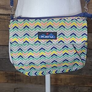 Kavu Mini Crossbody Bag Zig Zag Chevron Arrows Multicolor Purse
